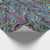 Marbleized Swirls van Zwart Geel Roze Blauw Gift Cadeaupapier (Hoek)