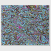 Marbleized Swirls van Zwart Geel Roze Blauw Gift Cadeaupapier (Vlak)
