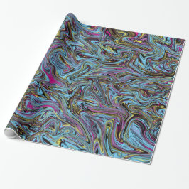 Marbleized Swirls van Zwart Geel Roze Blauw Gift Cadeaupapier