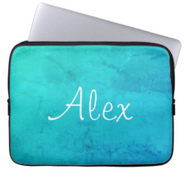 Marbleous Alluring Aqua Laptop Sleeve