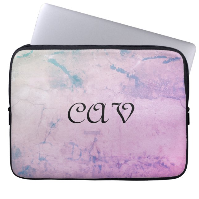 Marbleous Cornflower Blauw Laptop Sleeve (Voorkant)
