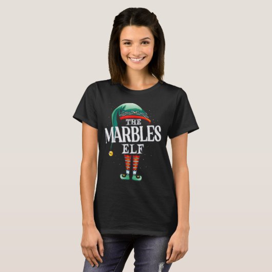 Marbles Elf Christmas Group Xmas Pajama Party  T-shirt (Voorkant volledig)
