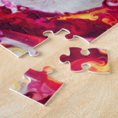 Marbling Art juli warm rood wit creme - moeilijk Legpuzzel (Zijkant)