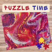 Marbling Art juli warm rood wit creme - moeilijk Legpuzzel