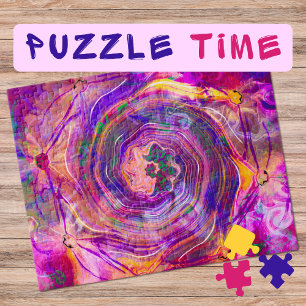 Marbling Art June roze roze roze roze spiraal - mo Legpuzzel