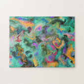 Marbling Art March oranje turquoise roze - Legpuzzel (Horizontaal)