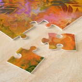 Marbling Art Oktober herfst vertrekt moeilijk Legpuzzel (Zijkant)