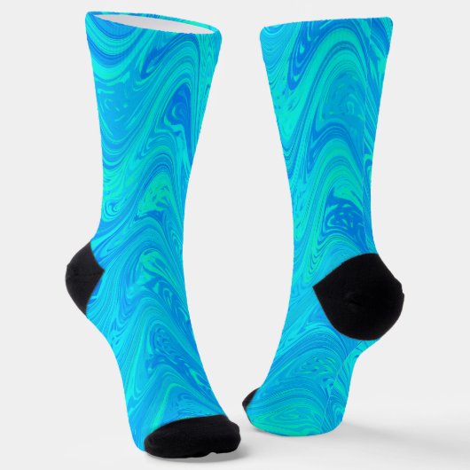 Marbling Blue Green Pattern Sokken (Gebogen)