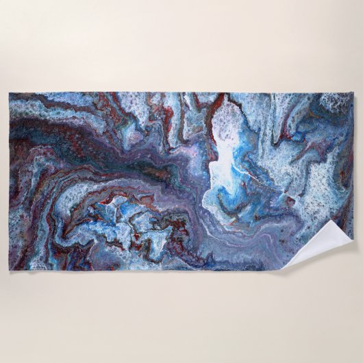 Marbling Blue Strandlaken (Voorkant)