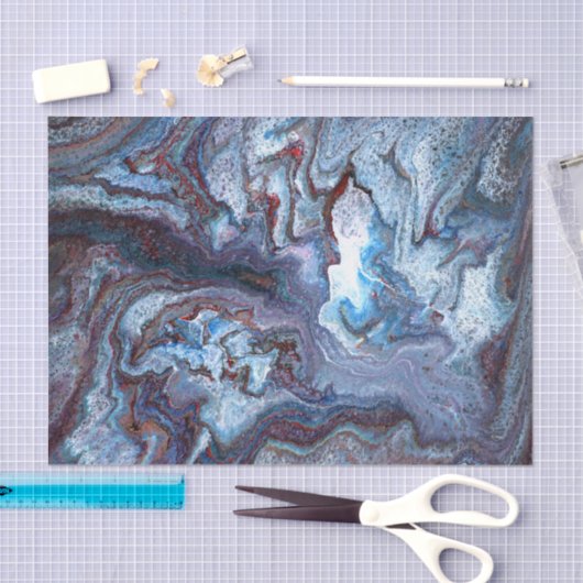 Marbling Blue Tissuepapier (Craft)