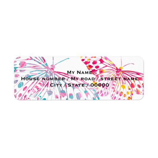 Marbling Butterflies - de Etiketten van het Adres (Voorkant)