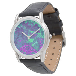 Marbling Neon  Horloge