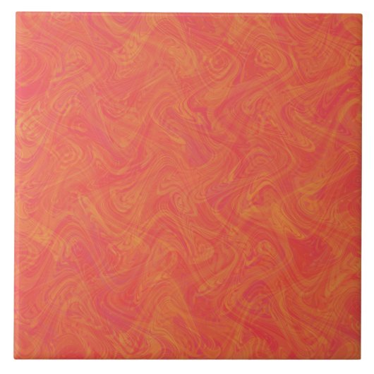 Marbling Orange Pattern Tegeltje (Voorkant)