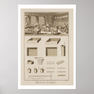 Marbling paper uit de "Encyclopedia" door Denis D Poster