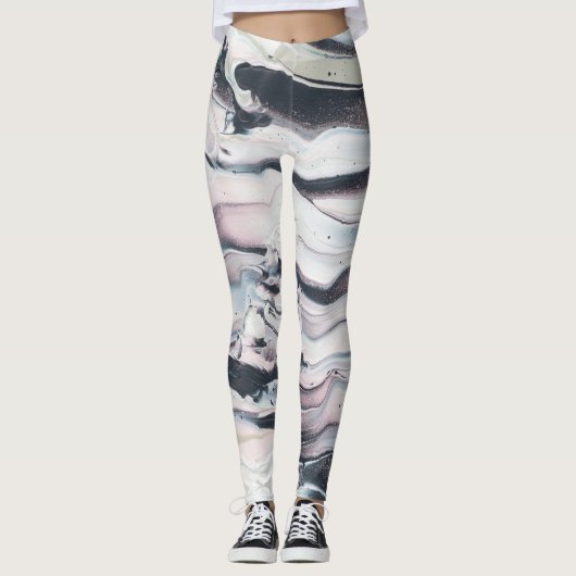 Marbling V Crop Leggings (Voorkant)