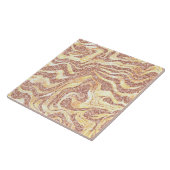 Marbly Blush Pink & Gold Glitter Schattige Girly G Tegeltje (Zijkant)