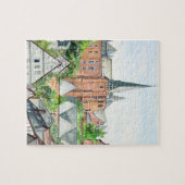 Marburg Altstadt Germany Townscape Painting Legpuzzel (Horizontaal)