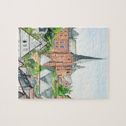 Marburg Altstadt Germany Townscape Painting Legpuzzel (Horizontaal)