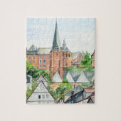 Marburg Altstadt Germany Townscape Painting Legpuzzel (Verticaal)