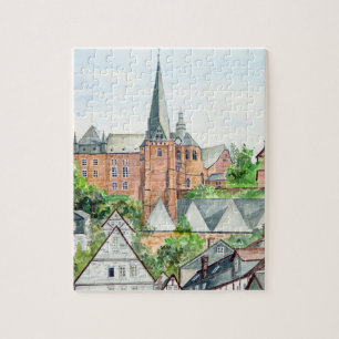 Marburg Altstadt Germany Townscape Painting Legpuzzel