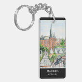 Marburg Altstadt Germany Townscape Painting Sleutelhanger (Voorkant Links)