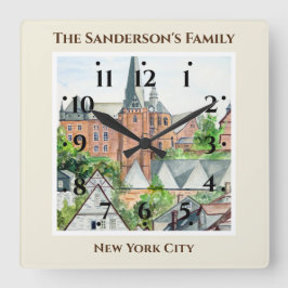 Marburg Altstadt Germany Townscape Painting Vierkante Klok