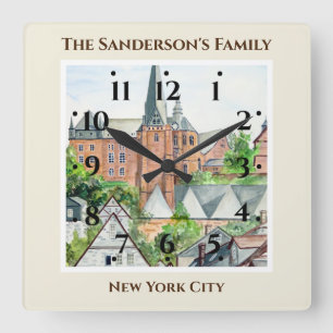 Marburg Altstadt Germany Townscape Painting Vierkante Klok