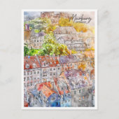Marburg Duitsland Travel Place Waterverf Briefkaart (Voorkant)