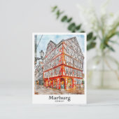 Marburg Duitsland Travel Waterverf Sketch Briefkaart (Staand voorkant)