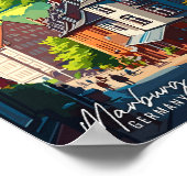 Marburg Duitsland vintage reisillustratie Poster (Hoek)