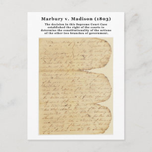 Marbury v. Madison, 5 U.S. 137 (1803) Briefkaart