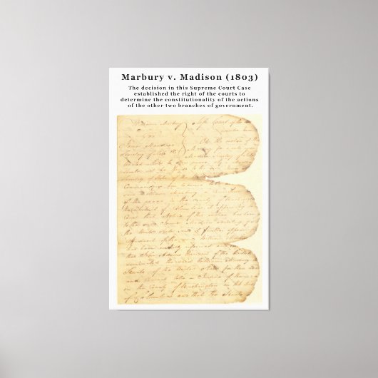 Marbury v. Madison, 5 U.S. 137 (1803) Canvas Afdruk (Voorkant)