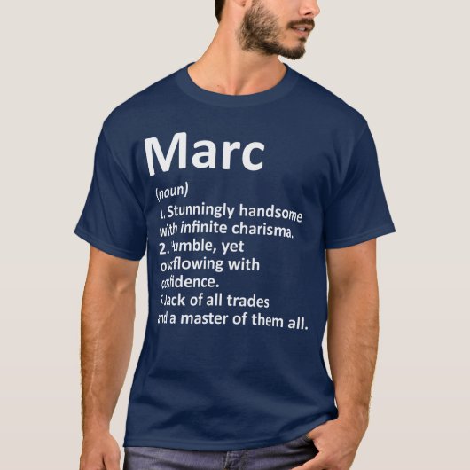 MARC Definitie Gepersonaliseerde Naam Grappige Ver T-shirt (Voorkant)