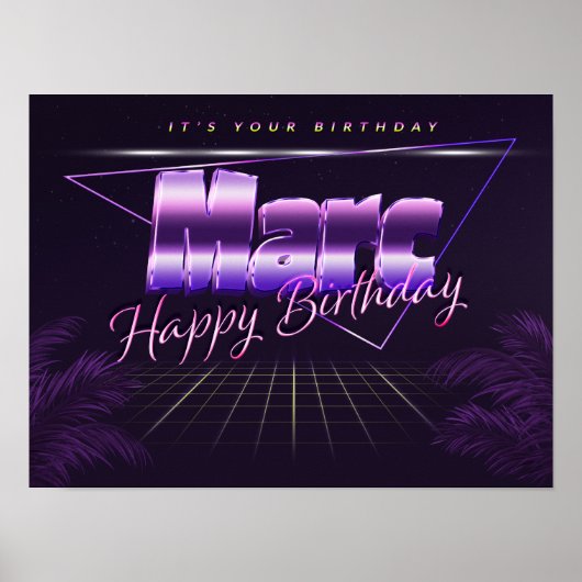 Marc Name Vorname retro Poster Geburtstag (Voorkant)