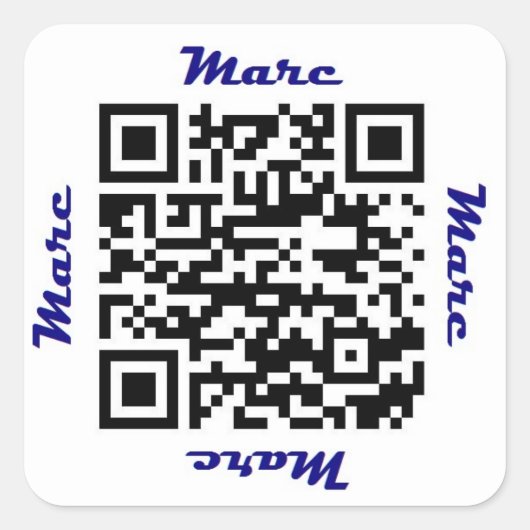 Marc QR Code Gepersonaliseerde NAAM Sticker (Voorkant)
