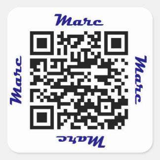Marc QR Code Gepersonaliseerde NAAM Sticker