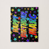 "MARC" Voornaam, geun "HAPPY BIRTHDAY" Legpuzzel (Verticaal)