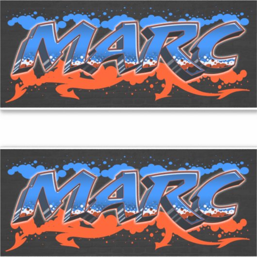 Marc Vorname Name Graffiti Aufkleber Sticker (Voorkant)