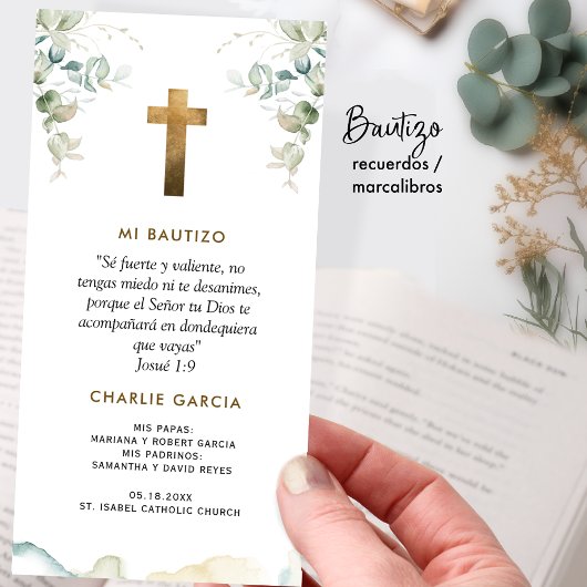Marcalibros, Recuerdo de Bautizo, Botánico Bedankkaart