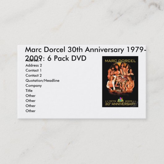 MARCDORCEL30, Marc Dorcel 30th Jubileum 1979... Visitekaartje (Voorkant)