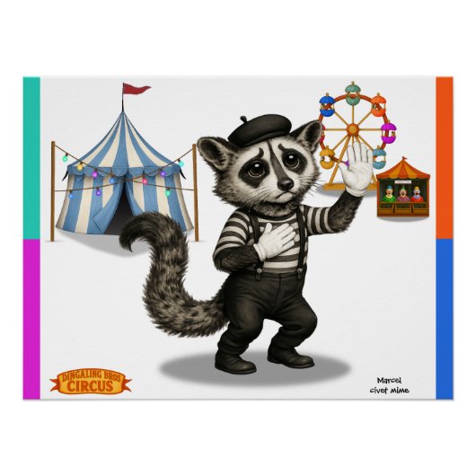 Marcel, civet-mime perfect poster (Voorkant)