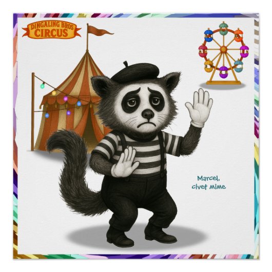 Marcel, civet-mime perfect poster (Voorkant)