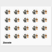 Marcel, civet-mime ronde sticker (Vel)
