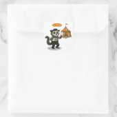 Marcel, civet-mime vierkante sticker (Tas)