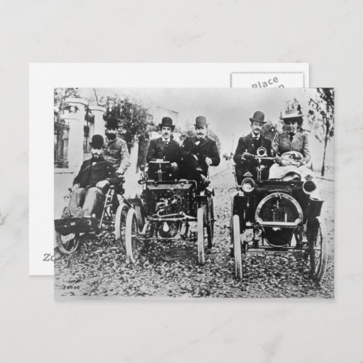 Marcel (d.1903) en Louis (1877-1944) Renault driv Briefkaart (Voorkant / Achterkant)