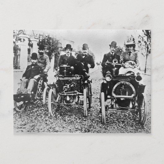 Marcel (d.1903) en Louis (1877-1944) Renault driv Briefkaart (Voorkant)