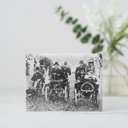 Marcel (d.1903) en Louis (1877-1944) Renault driv Briefkaart (Staand voorkant)