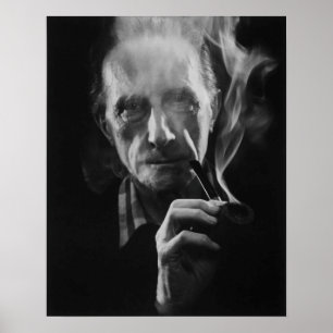 Marcel Duchamp (met pijp) Fine Art Print