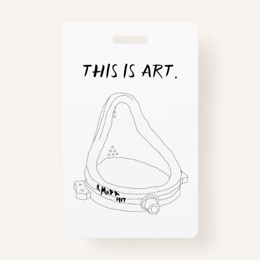 Marcel Duchamp's Fontein R.Mutt 1917 Badge (Voorkant)