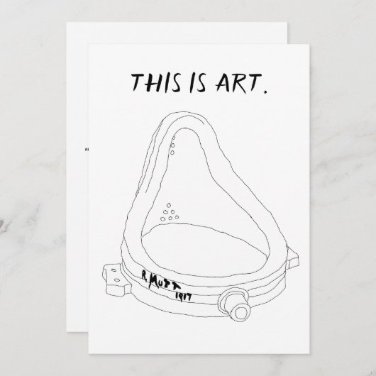 Marcel Duchamp's Fontein R.Mutt 1917 Kaart (Voorkant / Achterkant)